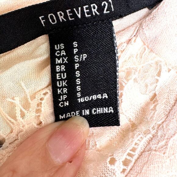 Forever 21 Blush Lace Maxi Small Dress - Picture 10 of 13